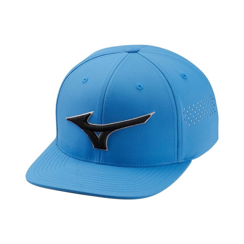 Mizuno Tour Flat Snapback Férfi Kalapok Kék UXO982740